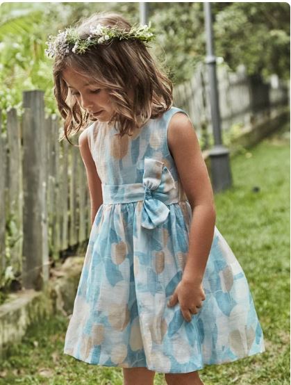 Vestido  ceremonia estampado flores niña