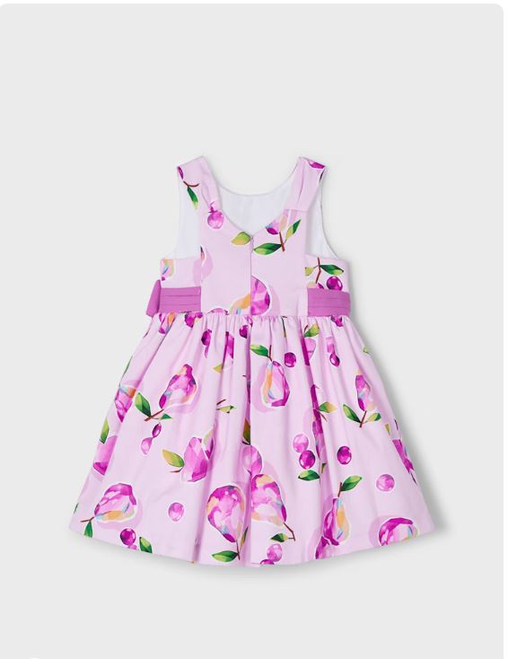 Vestido estampado lazo cintura niña