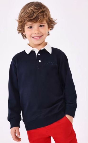 Polo cuello contraste algodon niño