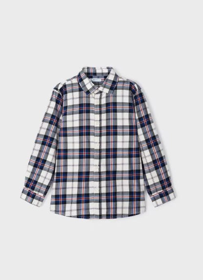Camisa manga larga cuadros niño