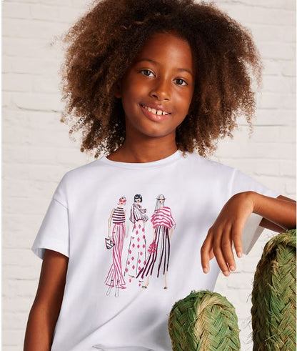 Camiseta gráfica espalda cruzada chicas
