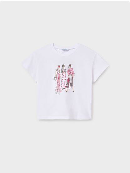 Camiseta gráfica espalda cruzada chicas