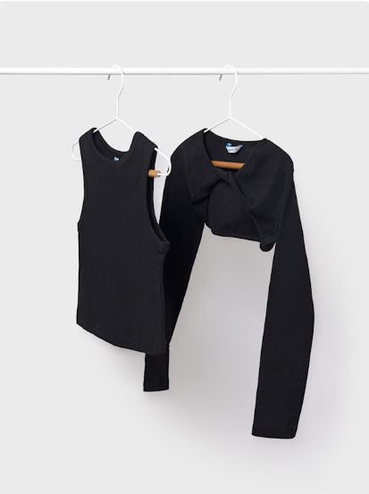 Camiseta con rebeca bolero canalé chicas