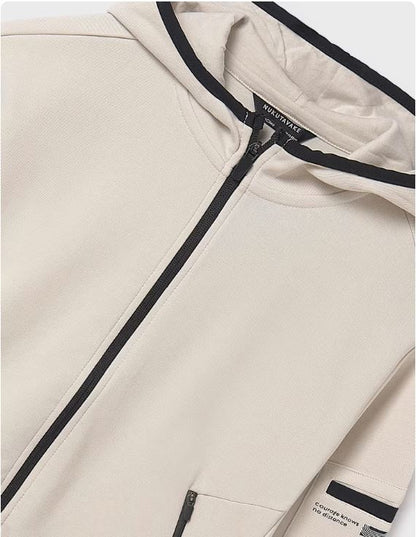 Sudadera cremallera contrastes chicos