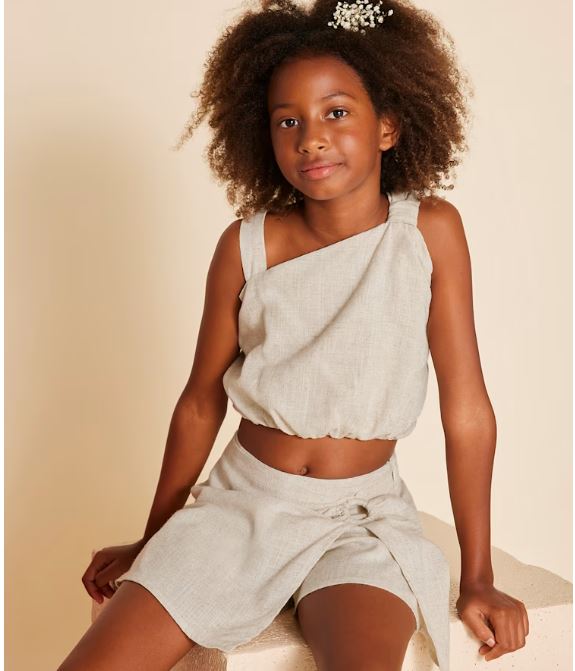 Falda pantalón con lino chicas